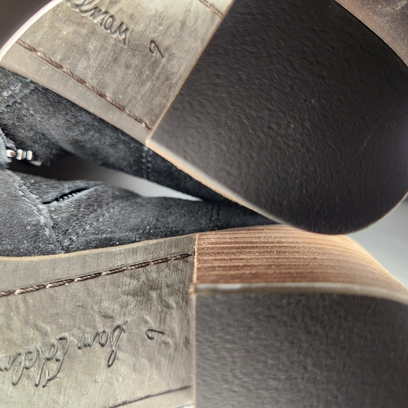 Sam Edelman Black Suede Ankle Booties Zip Up - Picture 10 of 12